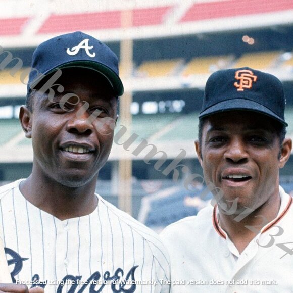 VINTAGE 1970 HANK AARON WILLIE MAYS ALL-STAR GAME RIVERFRONT STADIUM CINCINNATI - Picture 1 of 1